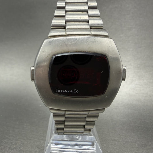 Pulsar P4 Tiffany & Co Watch Men 40mm RED LED Stainless Steel Vintage PARTS0