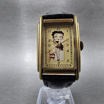 Fossil Betty Boop Watch Unisex 25mm Cream Dial Gold Tone Rectangle New Battery6