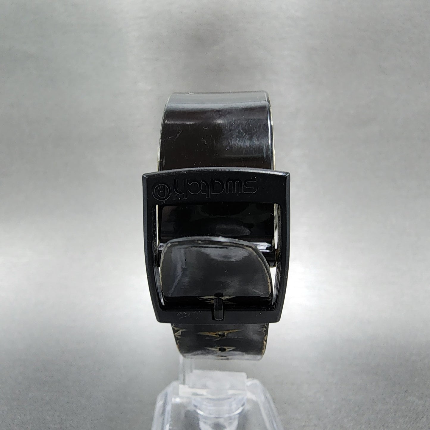 Swatch Blackboard Automatic Watch Men 34mm White Dial Black SAB103 Round Runs7