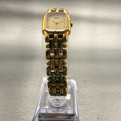Citizen CQ Watch Women 15mm Champagne Dial Gold Rectangle 2250-S04701 New Batt5