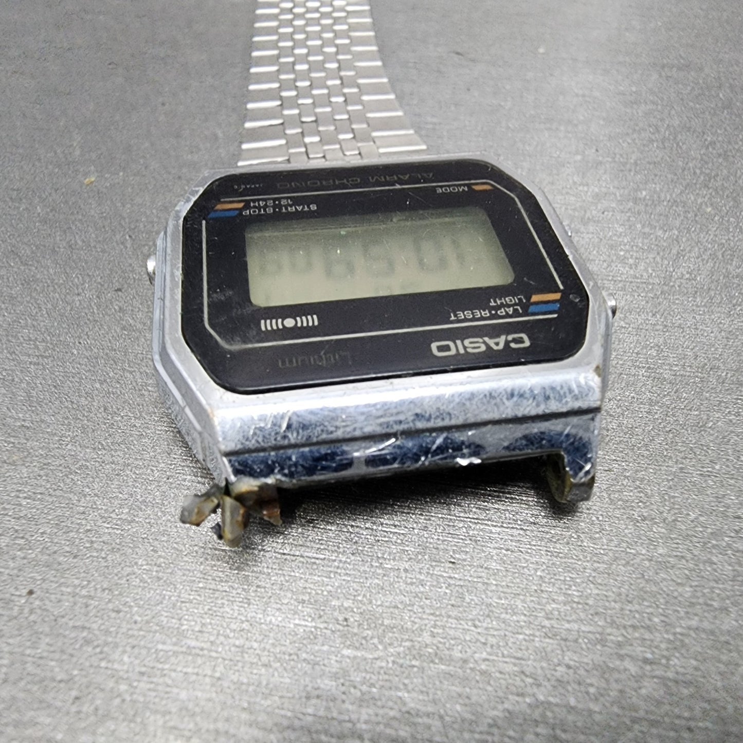 Casio A155 Watch Men 34mm Digital Silver Tone Alarm Chrono READ!!!!! New Battery4