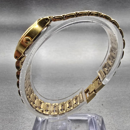 Seiko Watch Women 20mm Gold Dial Gold Tone Round 1N01 New Battery Vintage6