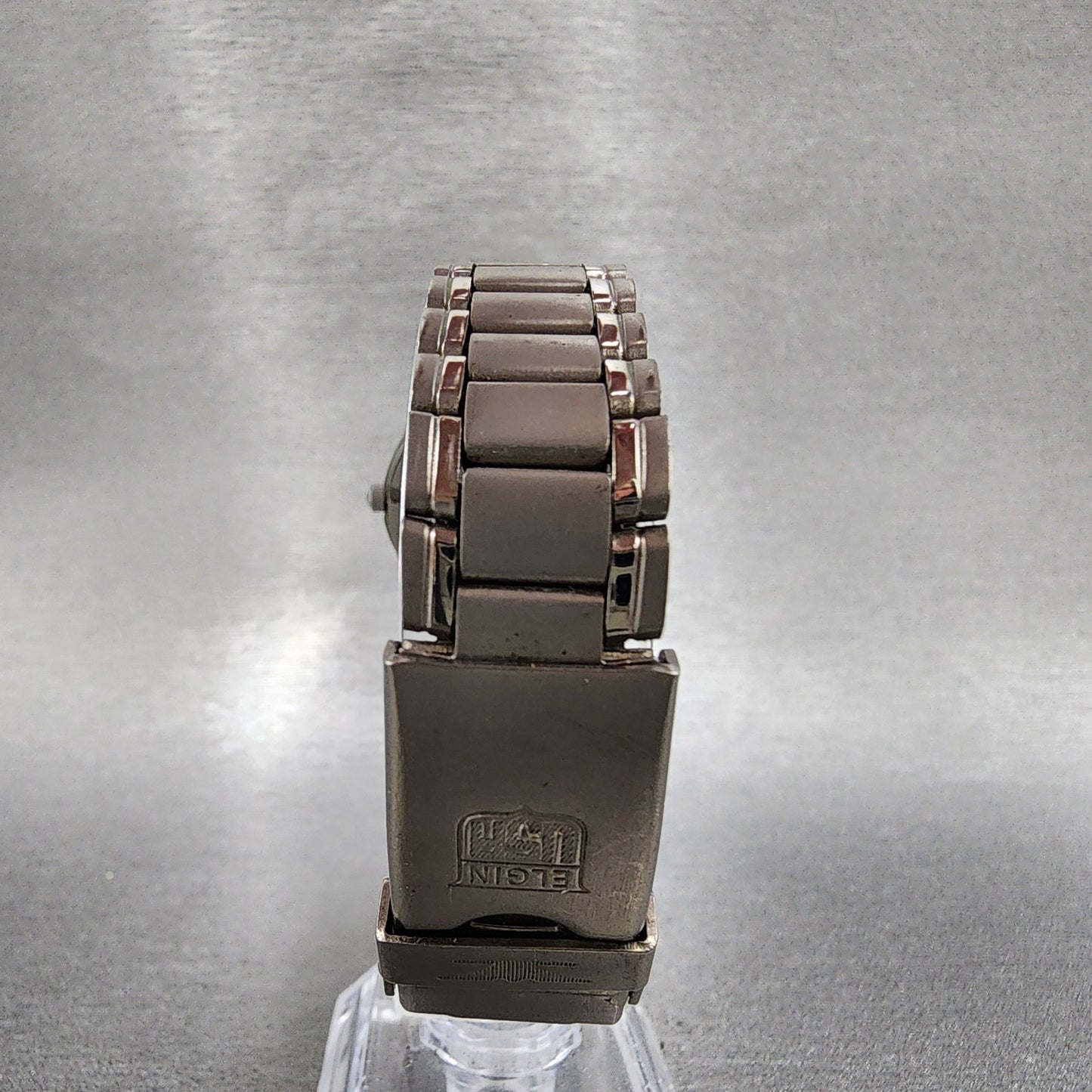 Elgin Solar Watch Women 29mm MOP Dial Titanium Gray Daydate Round FK1252C Runs7