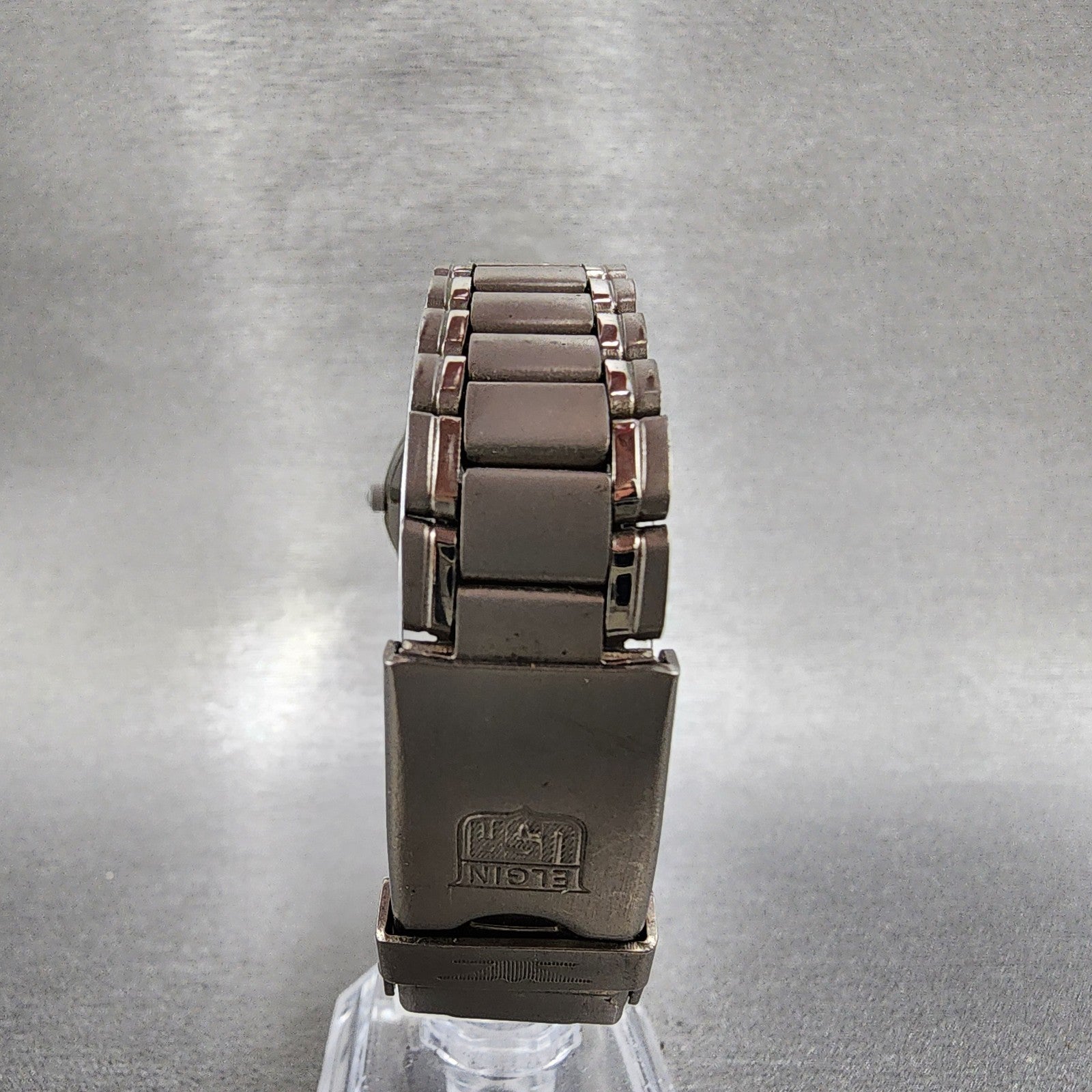 Elgin Solar Watch Women 29mm MOP Dial Titanium Gray Daydate Round FK1252C Runs7