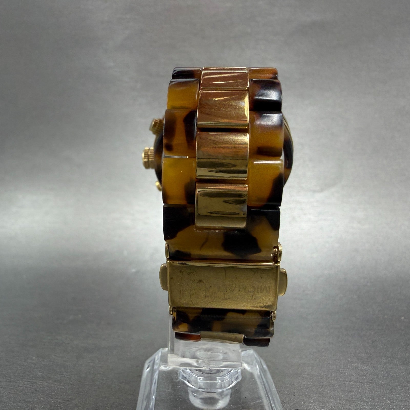 Michael Kors Runway Chrono Watch Women 38mm Champagne Dial Gold & Brown New Batt7