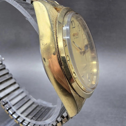 Seiko 5 Automatic Watch Men 37mm Champagne Dial Gold Tone Daydate 7009-3219 Runs3