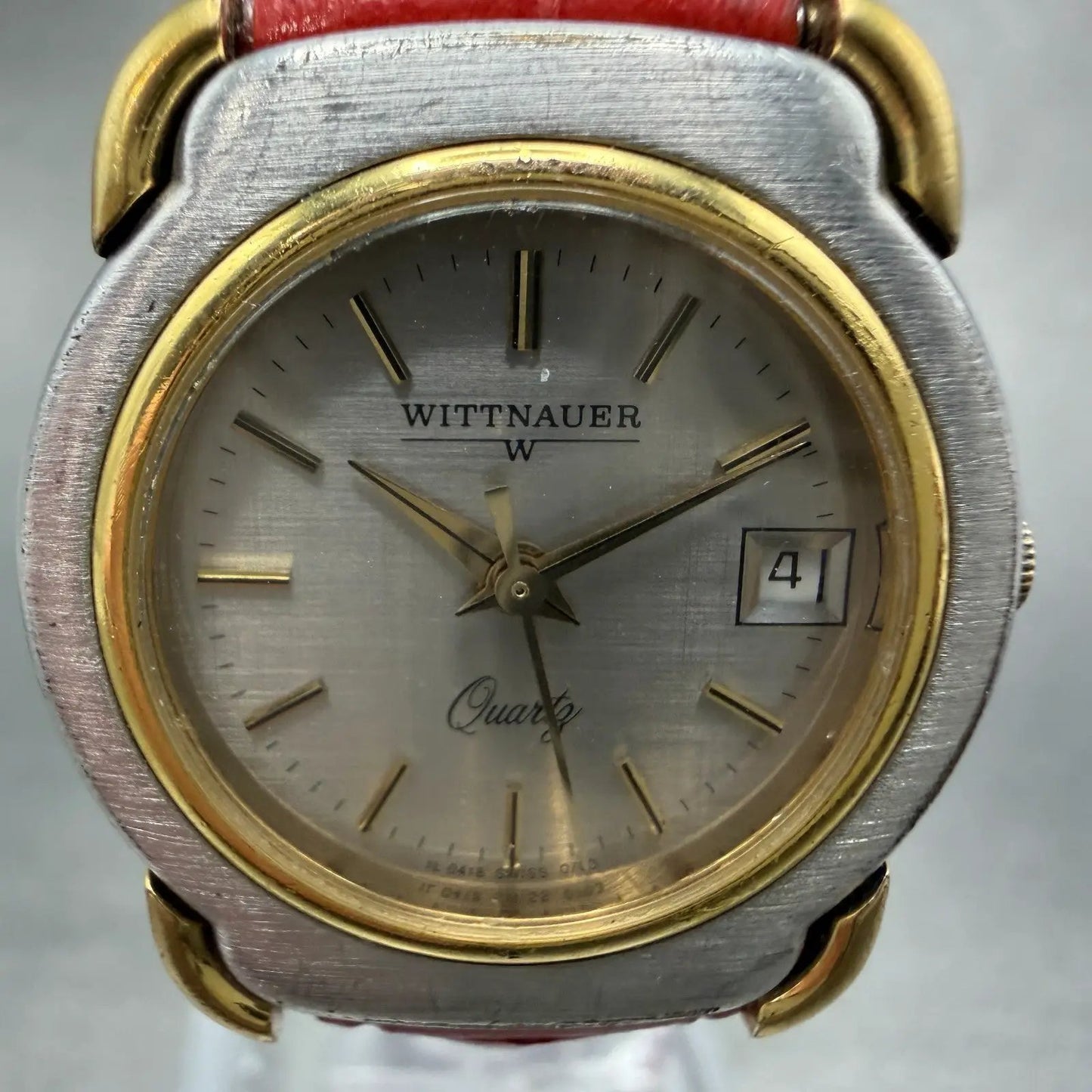 Wittnauer Watch Women 24mm Silver Dial Two Tone Date IL04180703 New Battery1