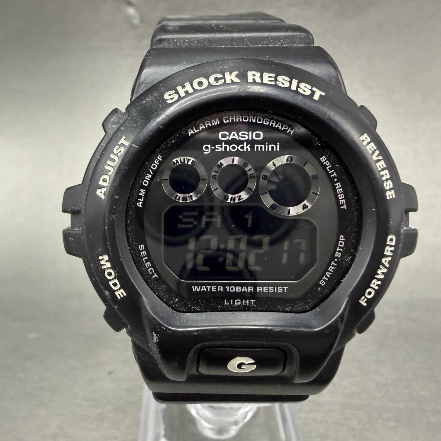 Casio  G-Shock Mini Watch Women 43mm Digital Black Alarm Chrono GMN-691 New Batt0