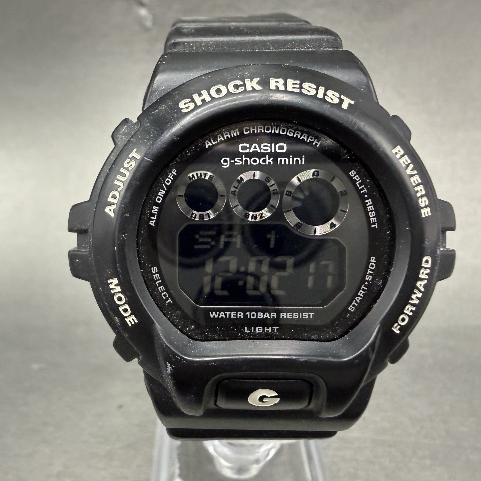 Casio  G-Shock Mini Watch Women 43mm Digital Black Alarm Chrono GMN-691 New Batt0