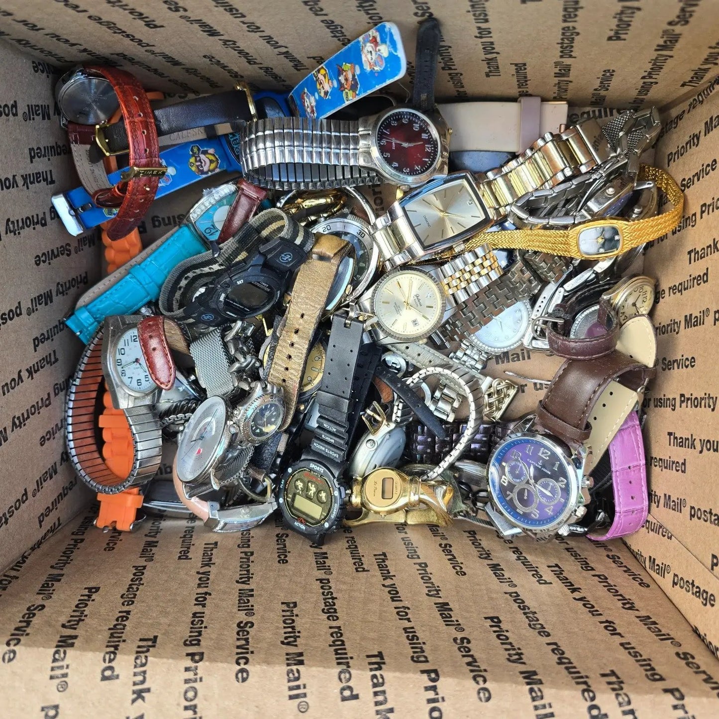 Watch Lot Men Women Fossil Pulsar Timex Elgin 16 LB VTG Modern PARTS4