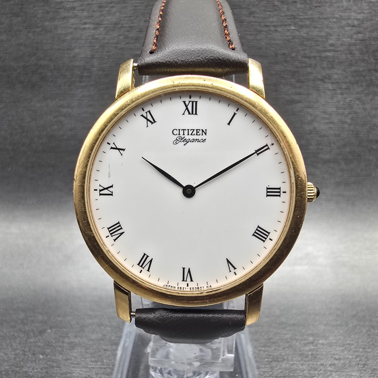 Citizen Elegance Watch Men 34mm White Dial Gold Tone Round 4621-Y61531 New Batt0