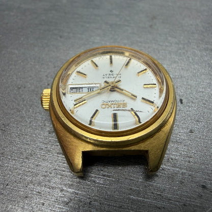 Seiko Automatic Watch Women 24mm Silver Dial Gold Tone Daydate 2706-0020 PARTS5
