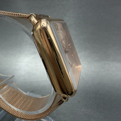 Michael Kors Brenner watch Women 31mm Rose Dial Rose Gold Tone Rectangle New Bat3