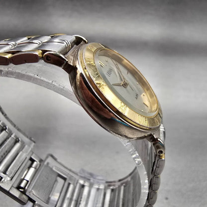 Seiko Alba Urban Watch Women 25mm Silver Dial Two Tone Round V301-6150 New Batt3