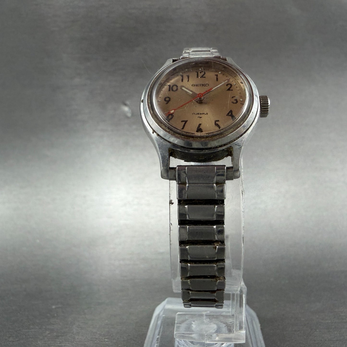 Seiko Watch Women 25mm Champagne Dial Silver Tone Manual Vintage 1104-0259 Runs5