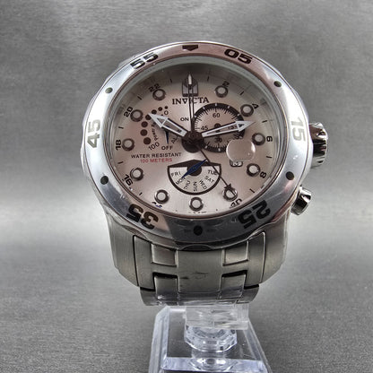 Invicta Pro Diver GMT Watch Men 48mm Silver Dial Steel Daydate Alarm 6088 NewBat5