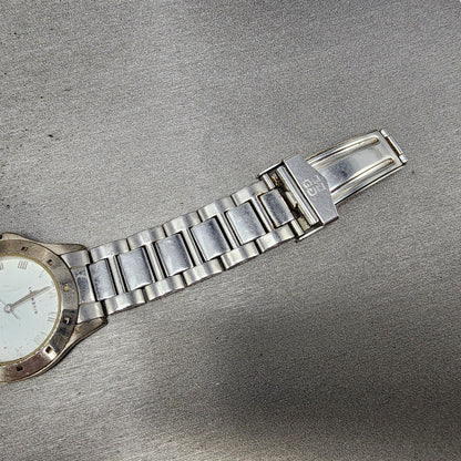 Givenchy Watch Men 35mm White Dial Silver Tone Round  Broken Bracelet PARTS8