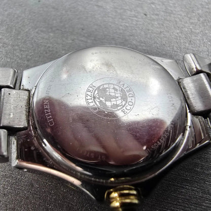 Citizen Eco-Drive Riva Watch Women 27mm MOP Dial Two Tone Gemmed E011-S044235 JP9