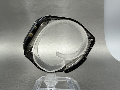 Pulsar Analog Digital Watch Men 30mm Black Dial Black Gold Chrono READ!!! V0316