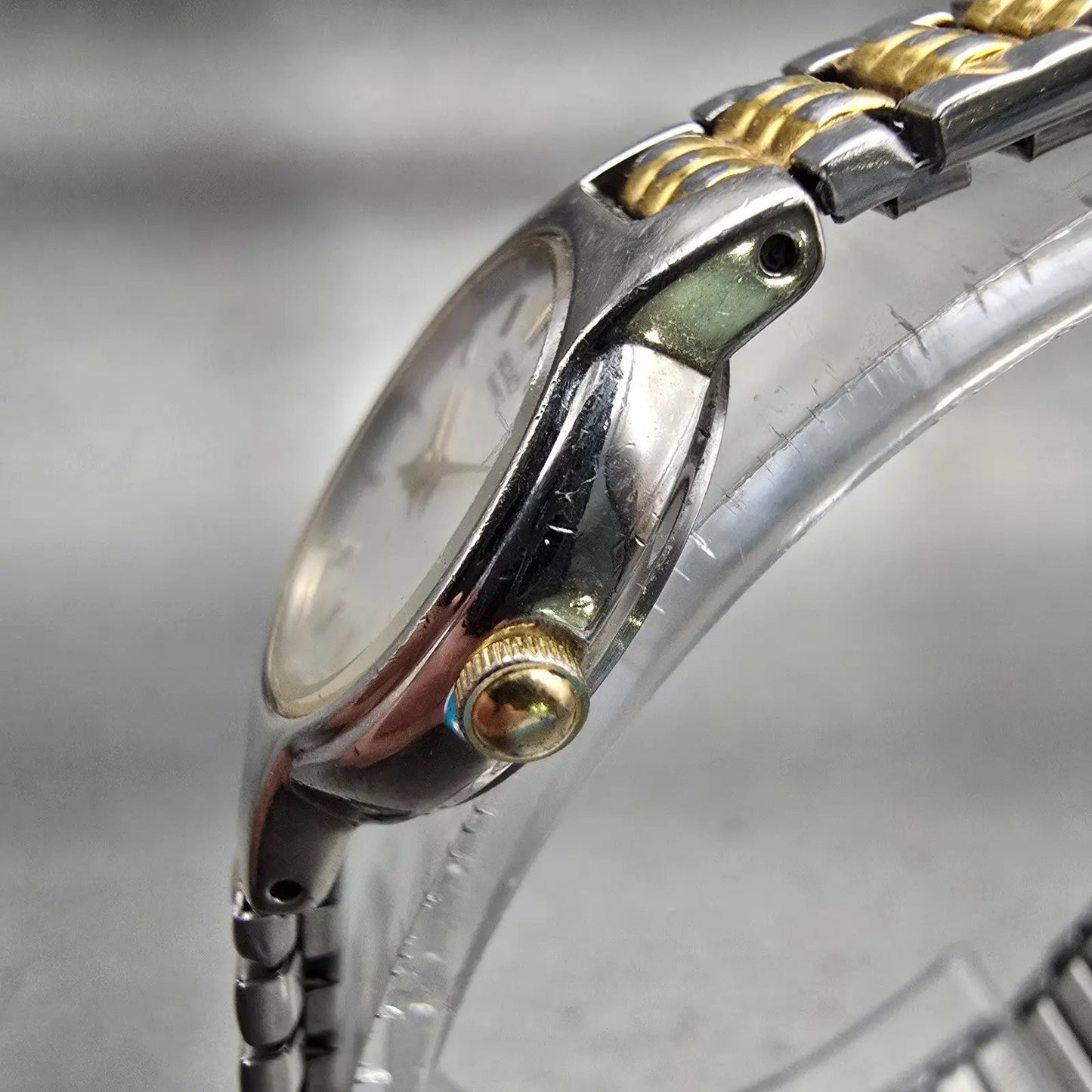 Seiko Watch Women 19mm Silver Dial Two Tone Round 1N00-1A49 New Battery Vintage2