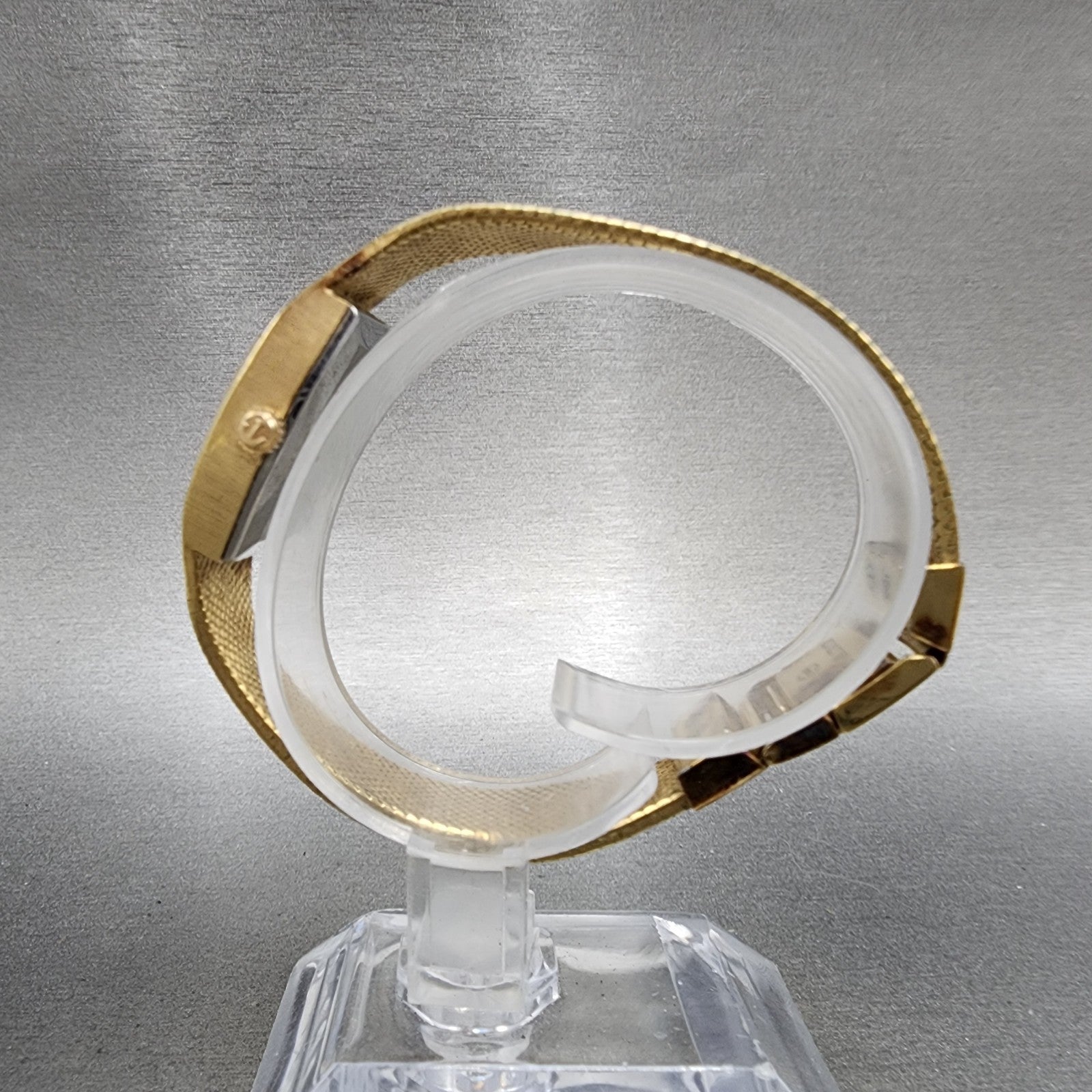 Rado Silhouette Watch Women 21mm Gold Dial Gold Tone Rectangle Manual Wind Runs6
