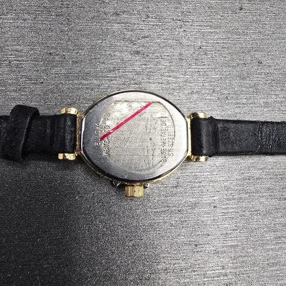 Bulova Caravelle Watch Women 17mm Gold Dial Gold Tone Gemmed Round 46K00 New Bat10