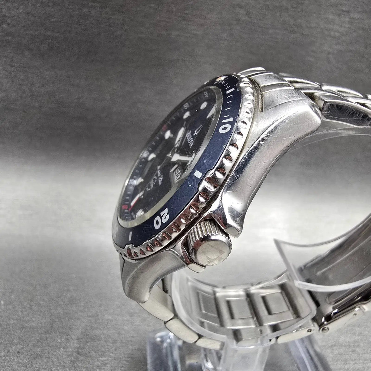 Bulova Marine Star Watch Men 41mm Blue Dial Silver Daydate Round 98C62 New Bat2