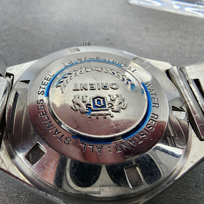 Orient HA Automatic Watch Men 38mm Blue Dial Steel Daydate Round 21J Runs9