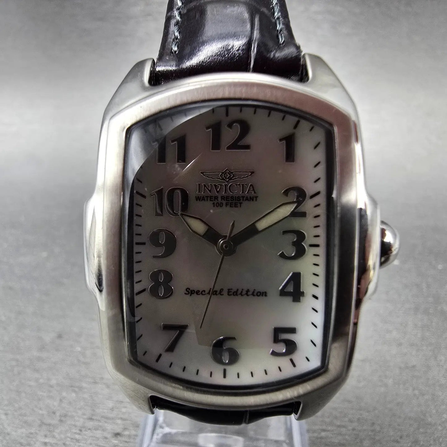 Invicta Lupha Watch Women 29mm MOP Dial Silver Tone Rectangle 0441 New Battery1