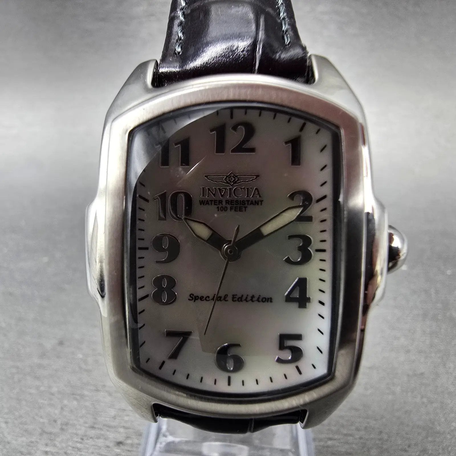 Invicta Lupha Watch Women 29mm MOP Dial Silver Tone Rectangle 0441 New Battery1