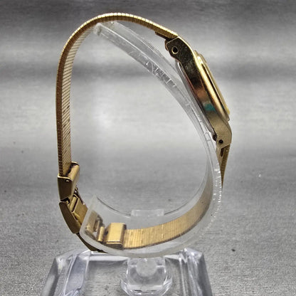 Citizen CQ Watch Women 16mm Champagne Dial Gold Tone 5920-S50150 New Battery VTG8