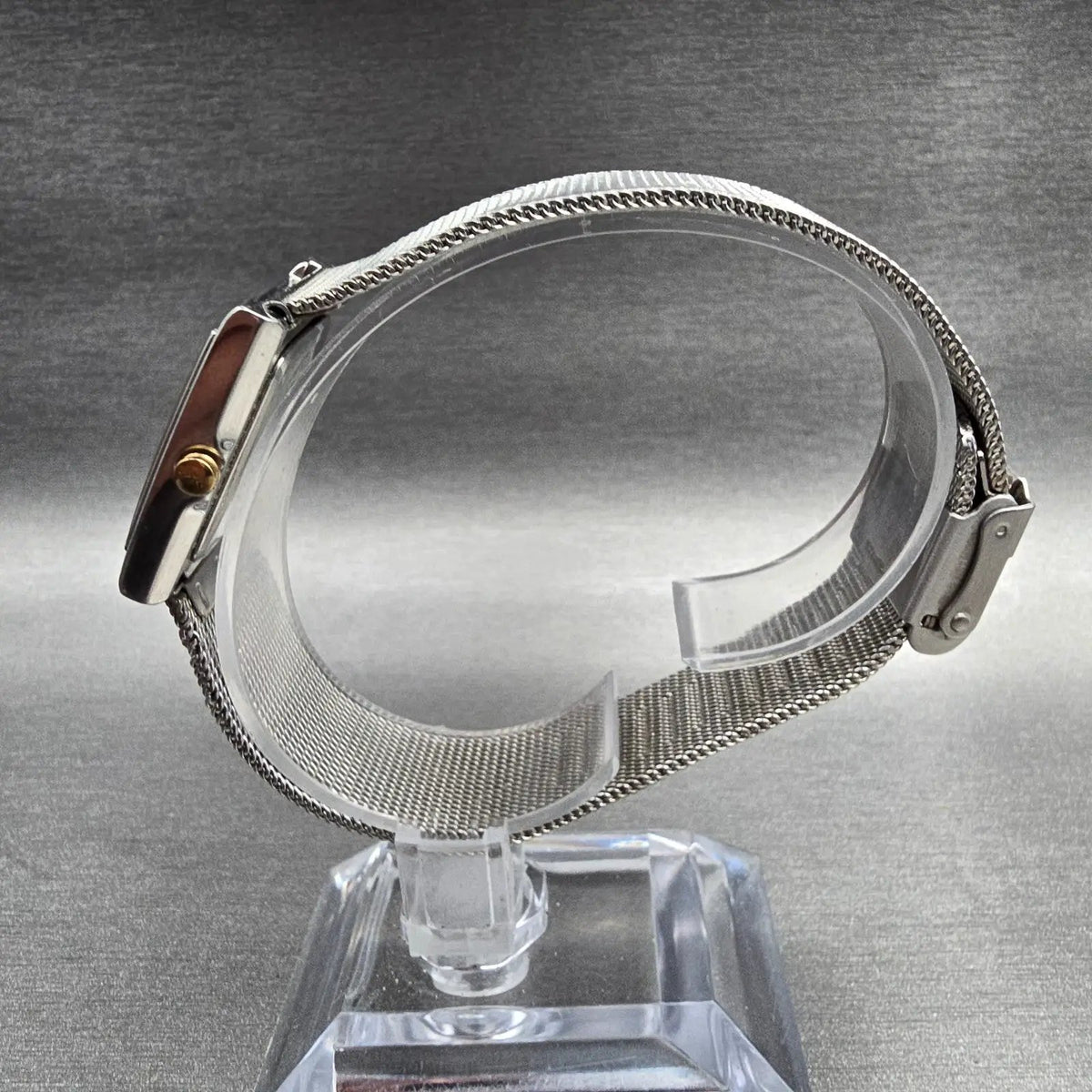 Skagen Tank Watch Women 23mm Silver Dial Two Tone Square 272SGS New Battery 236