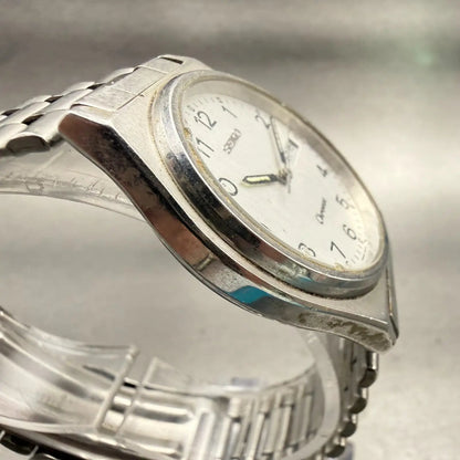 Seiko Chronos Watch Men 35mm Silver Dial Silver Daydate Round 5H23-7060 New Batt3