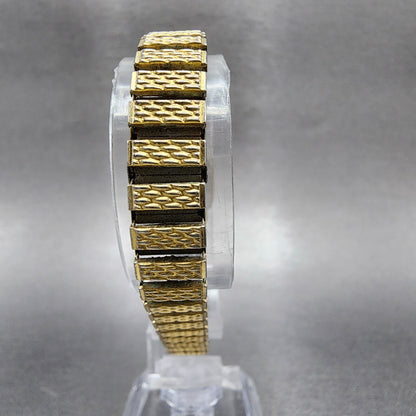 VTG Seiko Watch Women 17mm Black Dial Gold Tone Rectangle 1N00-5K29 New Battery