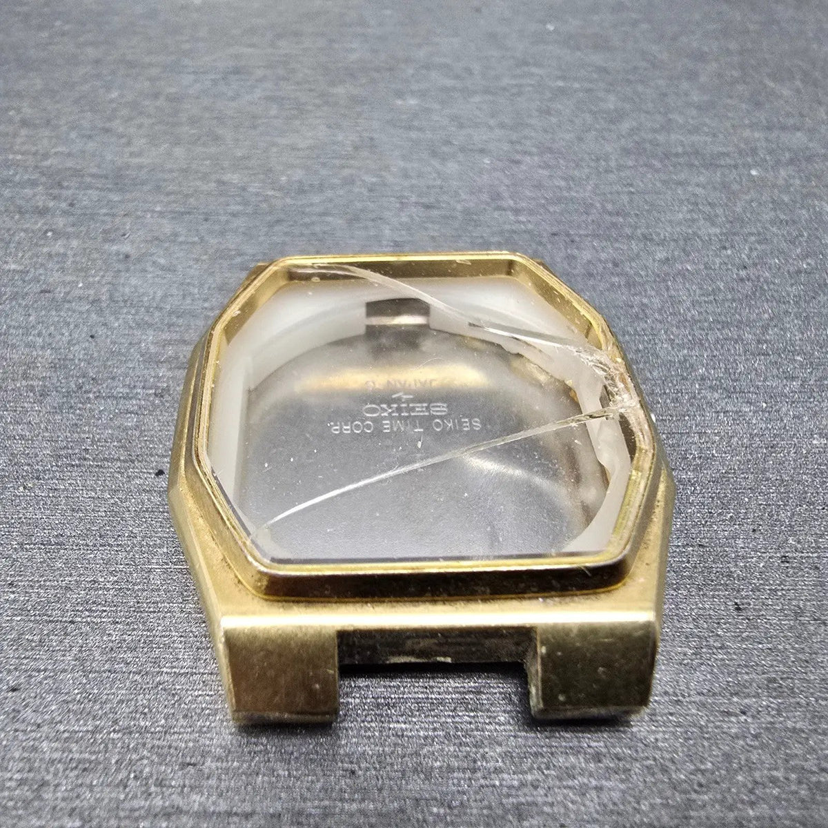Seiko Watch Case Gold Tone Rectangle 7123-5239 31mm Vintage2