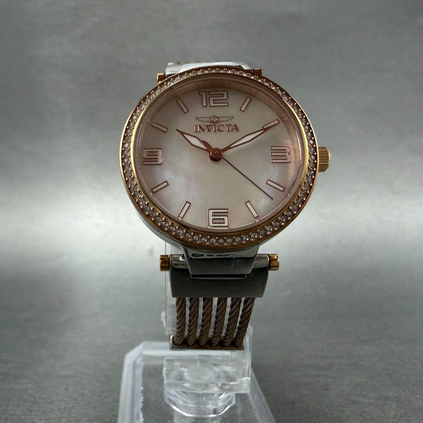 Invicta Bolt Watch Women 30mm MOP Dial Two Tone Round 29142 New Battery5