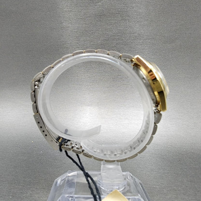 Pulsar President Watch Women 24mm Gold Dial Gold Tone Daydate Round NewBat NOS A9