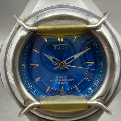 Casio Baby-G Watch Women 38mm Blue Dial Silver Tone Round MSG-600 New Battery1