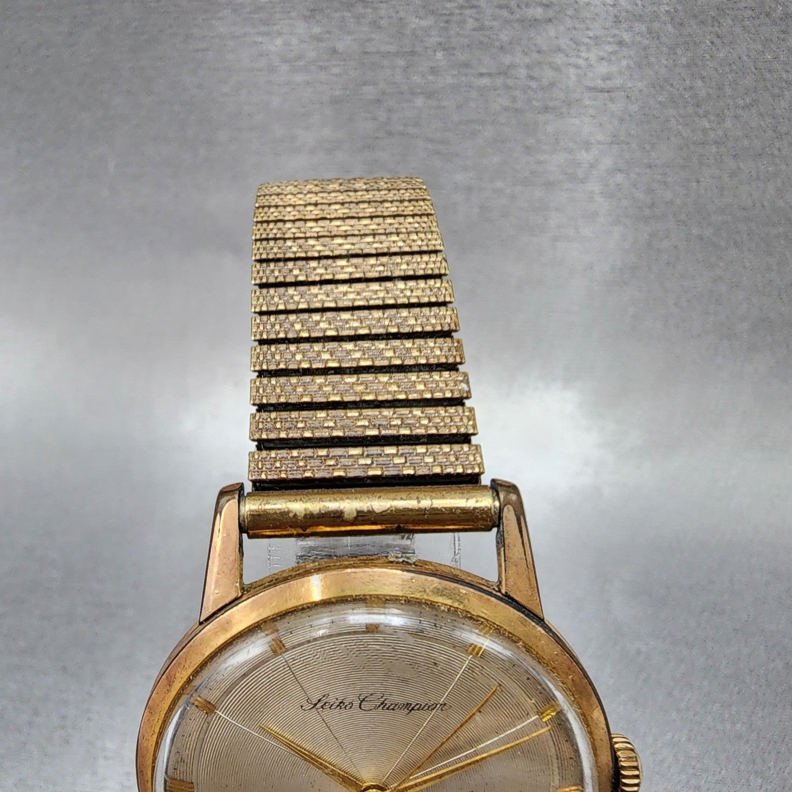 Seiko Champion Watch Men 35mm Silver Dial Gold Tone Manual 17J J14082 PARTS5