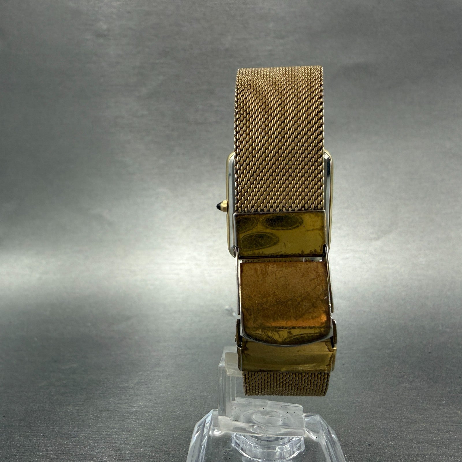 Seiko Tank Watch Men 26mm Champagne Dial Gold Tone Vintage 6020-5039 New Batt 877