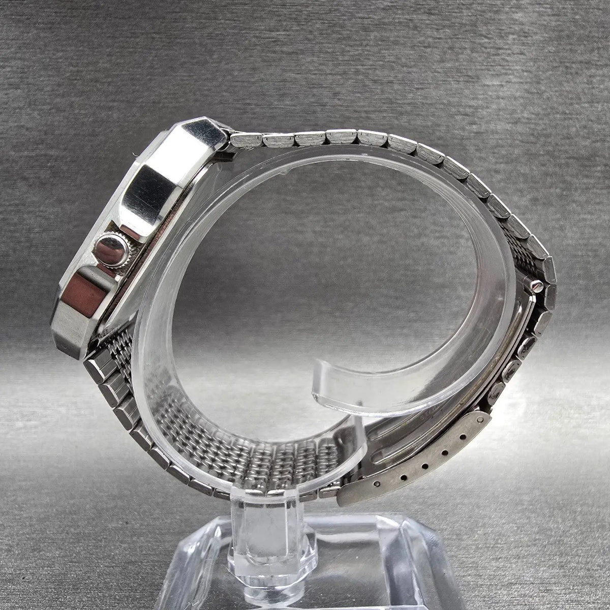 Seiko SilverWave Watch Men 32mm Silver Dial Silver Chrono Alarm H449-5020 NewBat6
