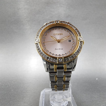 Citizen EcoDrive Silhouette Watch Women 29mm Silver Dial Two Tone Date Works5