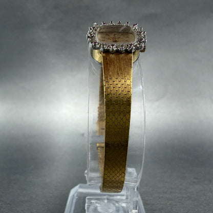 Sutton Watch Women 14mm Champagne Dial Gold Tone Diamond Bezel New Battery VTG5