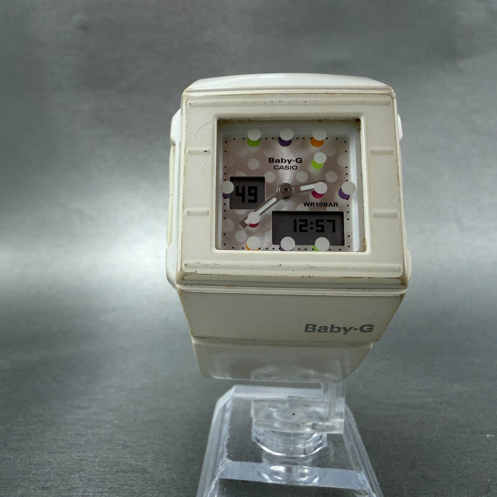 Casio Baby-G BGA-200DT Watch Women 36mm White Analog Digital Alarm Chrono NewBat6