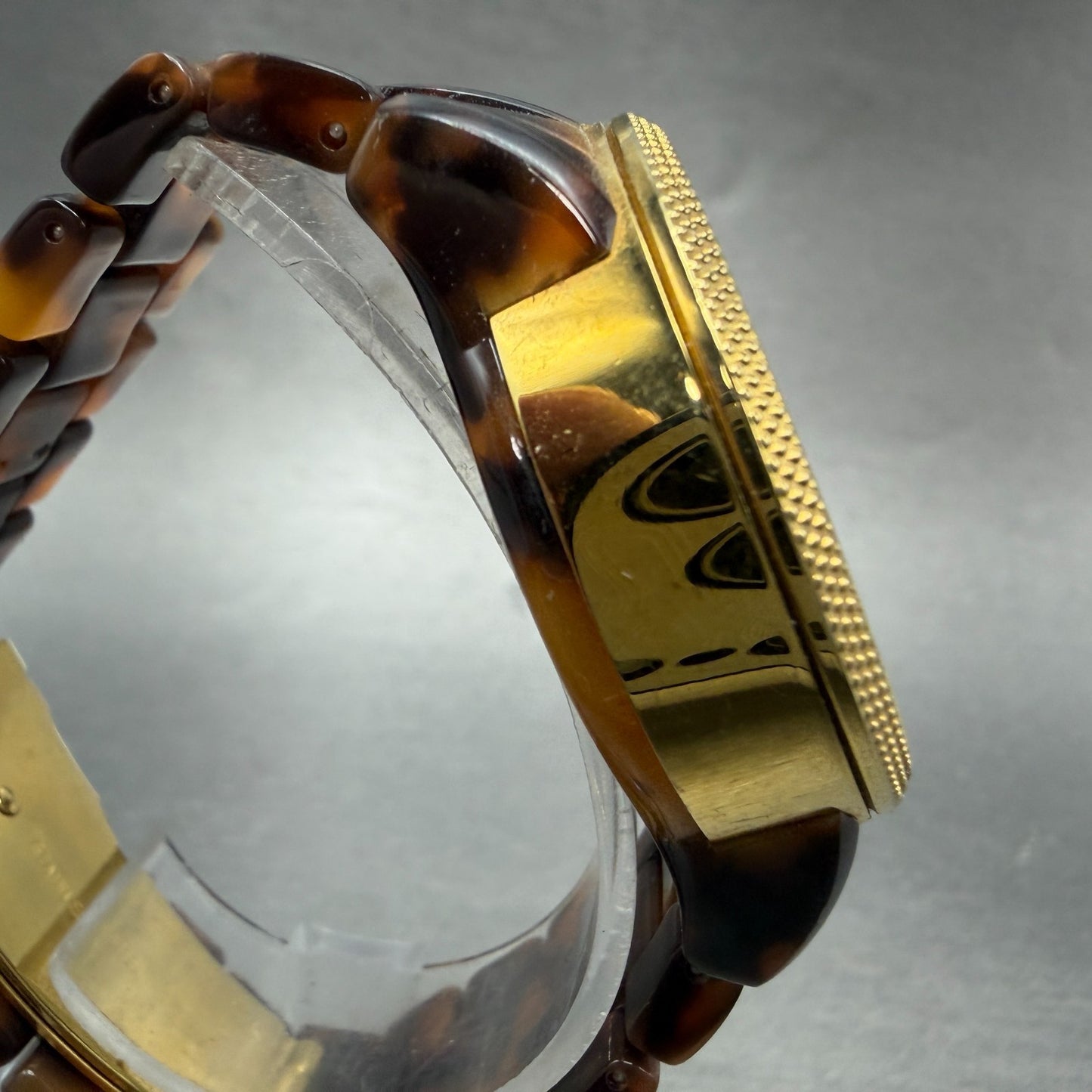Michael Kors Watch Women 37mm Brown Dial Gold Brown Tone Daydate New Battery PT3