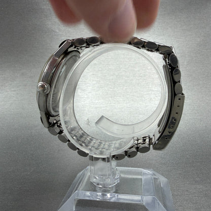 Seiko Sportsman Watch Men 36mm Silver Dial Silver Tone Date Manual 14112 Runs6