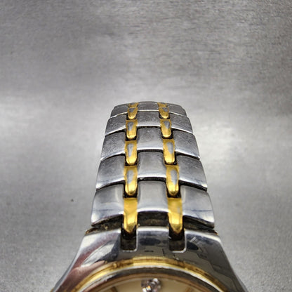 Bulova Watch Men 32mm Champagne Dial Two Tone Date Round 98D02 New Battery4