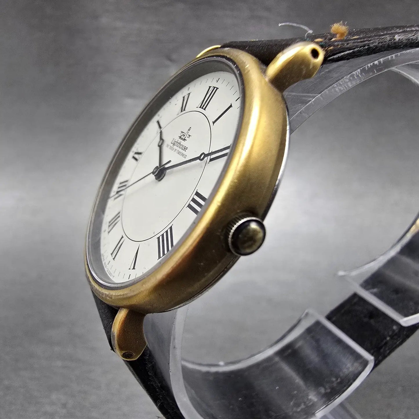 Citizen Lighthouse Watch Men 32mm White Dial Gold Tone 6031-G04185 New Battery2