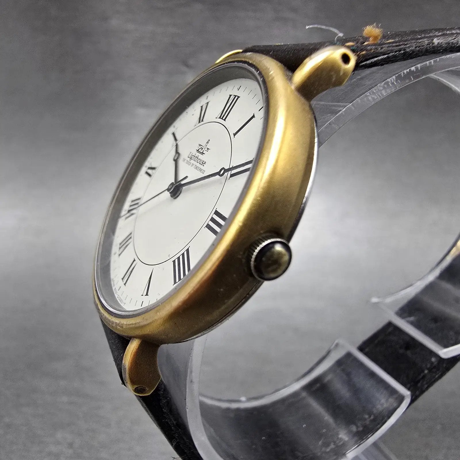 Citizen Lighthouse Watch Men 32mm White Dial Gold Tone 6031-G04185 New Battery2