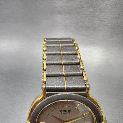 Seiko Watch Men 32mm Silver Dial Tone Two Tone Round 5P30-600H New Battery4